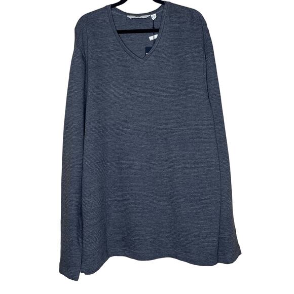 Joseph Abboud Cotton V-Neck Sweater, Oversized, Lightweight Gray - Picture 1 of 7
